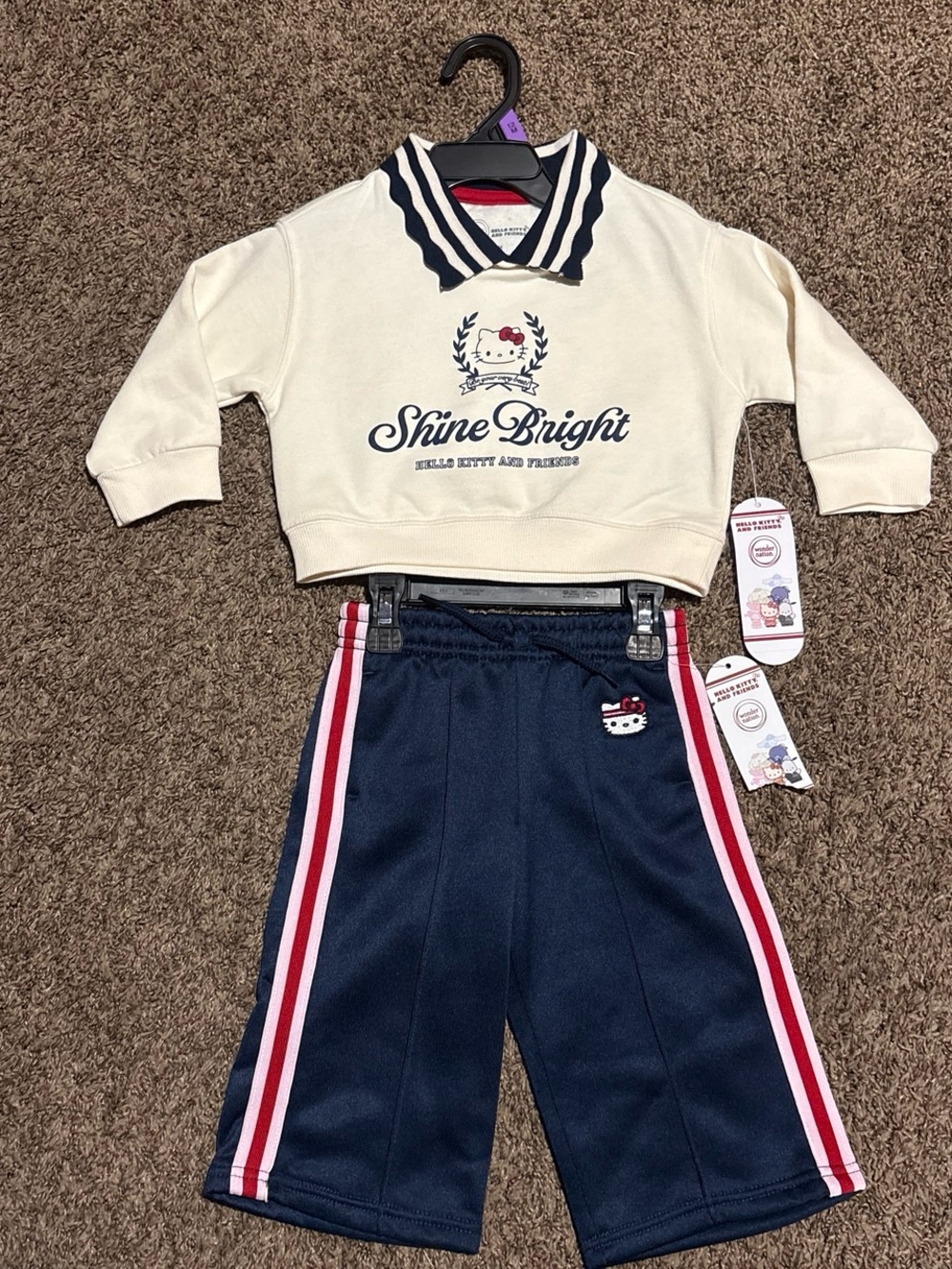 Wonder Nation Hello Kitty 2pc Outfit Set Size 12M girl